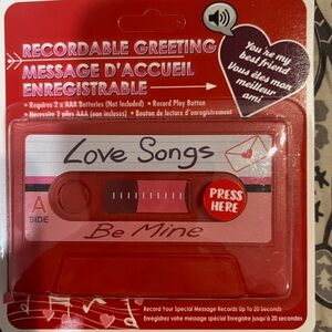 Red Recordable Greeting Card with Cassette Design